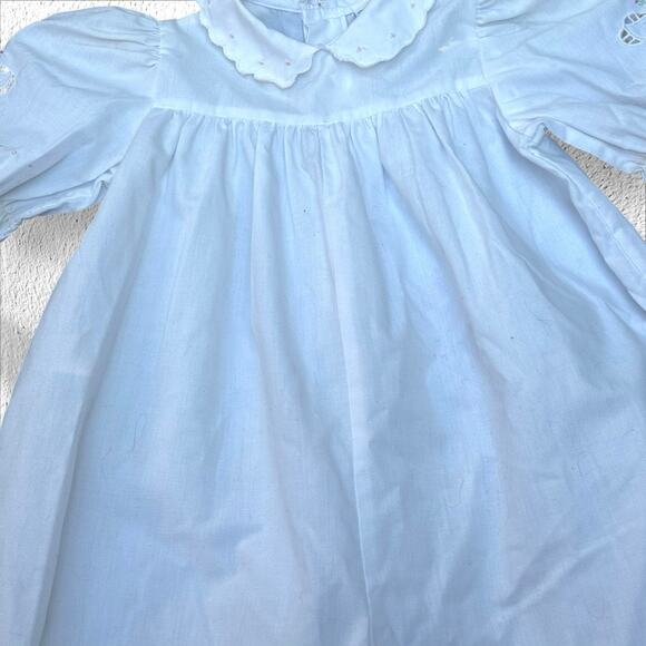 Vintage Rosey Kids Romper White with Floral Embroidery Fairycore 6/9 Months - Picture 12 of 14